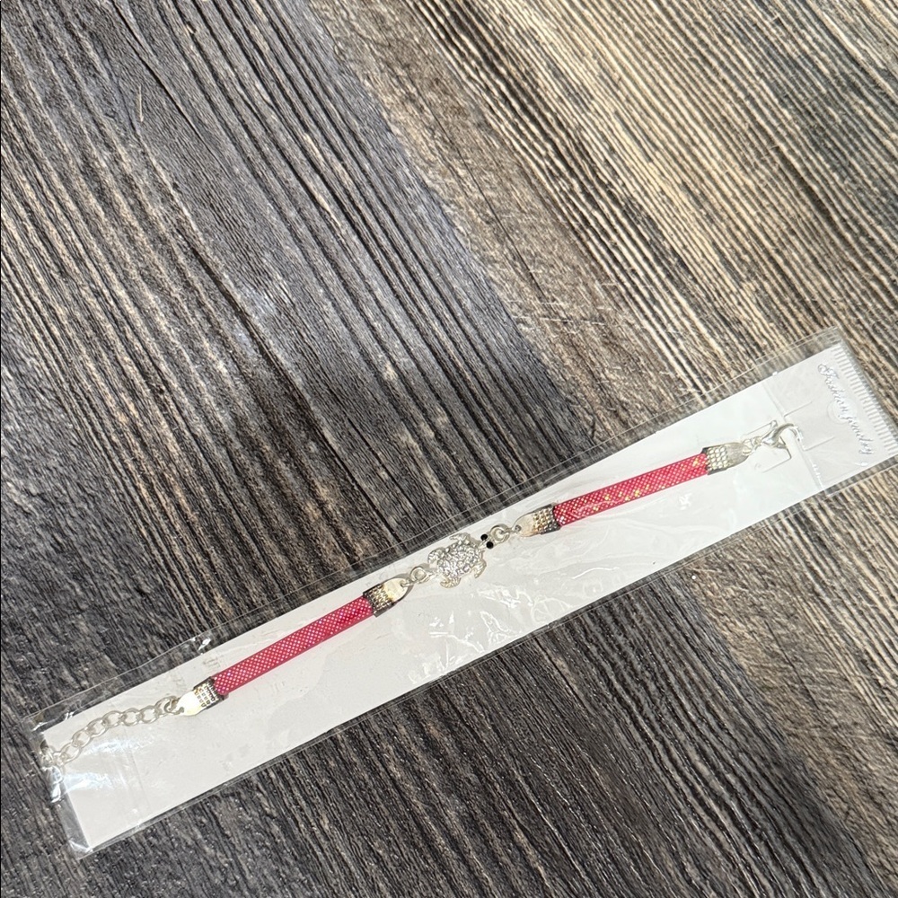 Pink and Silver turtle Bracelet